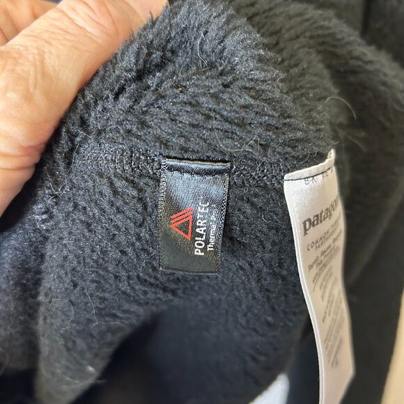 Patagonia Black Re-Tool 1/4 Snap Textured LS Fleece Pullover Size M - Picture 11 of 13